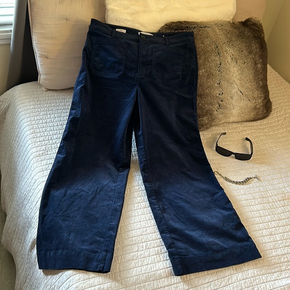 LOFT Navy Wide Leg Corduroy Pants - Picture 2 of 13